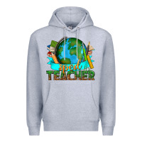 Heather Grey sped teacher with earth globe Premium Hoodie - texasbilliewilder