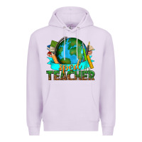 Lilac sped teacher with earth globe Premium Hoodie - texasbilliewilder