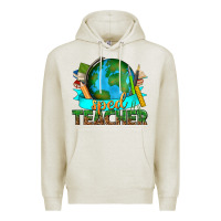 Oatmeal Heather sped teacher with earth globe Premium Hoodie - texasbilliewilder