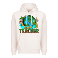 Pale Pink sped teacher with earth globe Premium Hoodie - texasbilliewilder