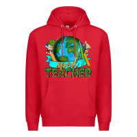 Red sped teacher with earth globe Premium Hoodie - texasbilliewilder