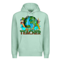 Seafoam sped teacher with earth globe Premium Hoodie - texasbilliewilder