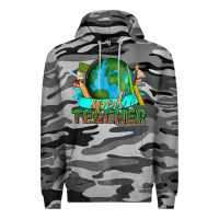 Slate Camo sped teacher with earth globe Premium Hoodie - texasbilliewilder