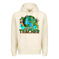 Tofu sped teacher with earth globe Premium Hoodie - texasbilliewilder