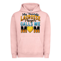 Pigment Salmon my favorite lacrosse player calls me mom Urban Hoodie - Zillion Design Studio