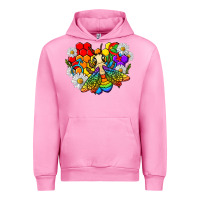 Fuchsia Pink pride bee with daisy lgbtq Urban Hoodie - texasbilliewilder