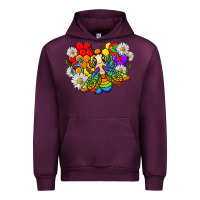 Mauve Wine pride bee with daisy lgbtq Urban Hoodie - texasbilliewilder