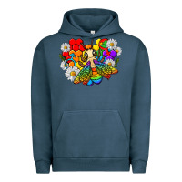 Pigment Midnight Navy pride bee with daisy lgbtq Urban Hoodie - texasbilliewilder