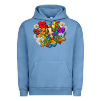 Pigment Pebble Blue pride bee with daisy lgbtq Urban Hoodie - texasbilliewilder