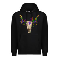 Black mardi gras bullskull Premium Hoodie - RanaPortraitStore
