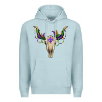 Blue Mist mardi gras bullskull Premium Hoodie - RanaPortraitStore