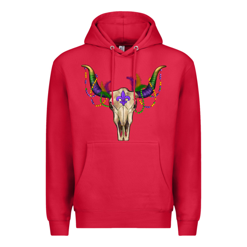 Mardi Gras Bullskull Premium Hoodie by RanaPortraitStore | Teevron