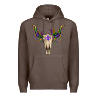 Coffee mardi gras bullskull Premium Hoodie - RanaPortraitStore