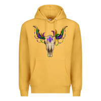 Mustard mardi gras bullskull Premium Hoodie - RanaPortraitStore