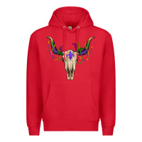 Red mardi gras bullskull Premium Hoodie - RanaPortraitStore