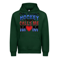 Forest Green my favorite hockey player calls me mom Urban Hoodie - Zillion Design Studio