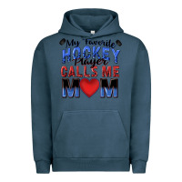 Pigment Midnight Navy my favorite hockey player calls me mom Urban Hoodie - Zillion Design Studio