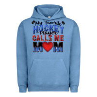 Pigment Pebble Blue my favorite hockey player calls me mom Urban Hoodie - Zillion Design Studio
