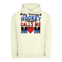 Pigment Pistachio my favorite hockey player calls me mom Urban Hoodie - Zillion Design Studio