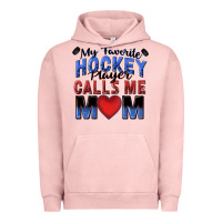Pigment Salmon my favorite hockey player calls me mom Urban Hoodie - Zillion Design Studio