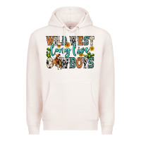Pale Pink wild west long live cowboys Premium Hoodie - Zillion Design Studio