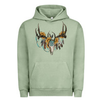 Boho Deer Skull Sunflowers And Gemstone Urban Hoodie | Teevron