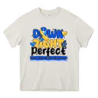 Cream down right perfect down syndrome awareness Heavy Core Tee - CowhideDigitalArt