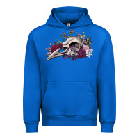 Cobalt Boho floral raven skull Urban Hoodie - RanaPortraitStore