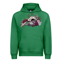 Emerald Boho floral raven skull Urban Hoodie - RanaPortraitStore
