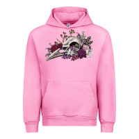 Fuchsia Pink Boho floral raven skull Urban Hoodie - RanaPortraitStore