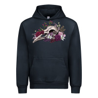 Navy Boho floral raven skull Urban Hoodie - RanaPortraitStore