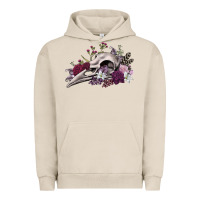 Pigment French Oak Boho floral raven skull Urban Hoodie - RanaPortraitStore
