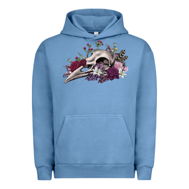 Boho Floral Raven Skull Urban Hoodie by RanaPortraitStore | Teevron