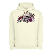 Pigment Pistachio Boho floral raven skull Urban Hoodie - RanaPortraitStore