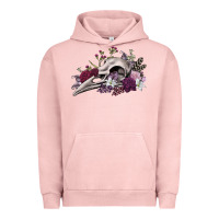 Pigment Salmon Boho floral raven skull Urban Hoodie - RanaPortraitStore