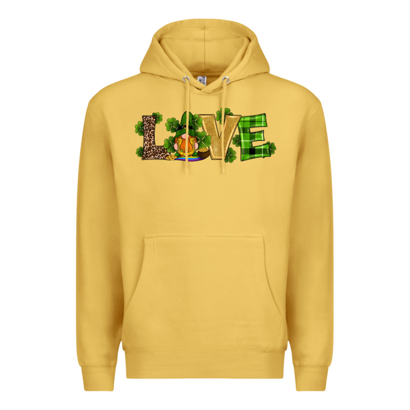 St Patricks Day Gnomes Shamrock Horseshoes Love Premium Hoodie by RanaPortraitStore | Teevron