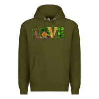 Army Green st patricks day gnomes shamrock horseshoes love Premium Hoodie - RanaPortraitStore