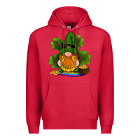 Cardinal st patricks day gnomes shamrock gold horseshoes rainbow Premium Hoodie - RanaPortraitStore