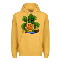 Mustard st patricks day gnomes shamrock gold horseshoes rainbow Premium Hoodie - RanaPortraitStore