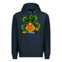 Navy st patricks day gnomes shamrock gold horseshoes rainbow Premium Hoodie - RanaPortraitStore