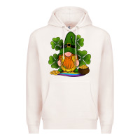 Pale Pink st patricks day gnomes shamrock gold horseshoes rainbow Premium Hoodie - RanaPortraitStore