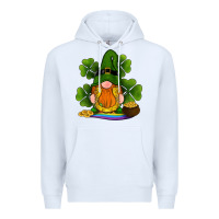 White st patricks day gnomes shamrock gold horseshoes rainbow Premium Hoodie - RanaPortraitStore