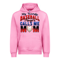 Fuchsia Pink my favorite baseball player calls me mom Urban Hoodie - Zillion Design Studio