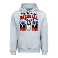 Heather Grey my favorite baseball player calls me mom Urban Hoodie - Zillion Design Studio