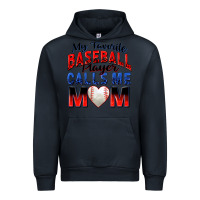 Navy my favorite baseball player calls me mom Urban Hoodie - Zillion Design Studio