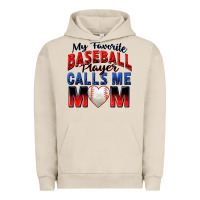 Pigment French Oak my favorite baseball player calls me mom Urban Hoodie - Zillion Design Studio