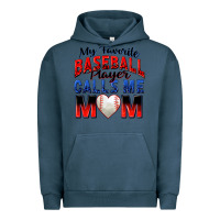 Pigment Midnight Navy my favorite baseball player calls me mom Urban Hoodie - Zillion Design Studio
