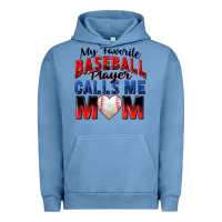 Pigment Pebble Blue my favorite baseball player calls me mom Urban Hoodie - Zillion Design Studio