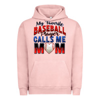 Pigment Salmon my favorite baseball player calls me mom Urban Hoodie - Zillion Design Studio