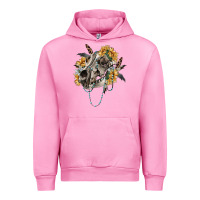 Fuchsia Pink Boho wolf skull Urban Hoodie - RanaPortraitStore